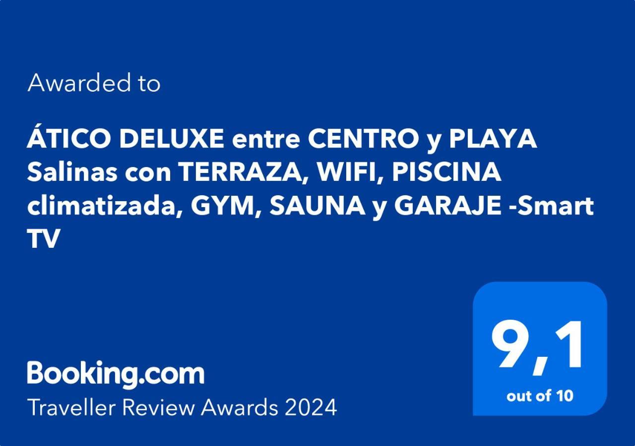 Atico Deluxe Entre Centro Y Playa Salinas Con Terraza, Wifi, Piscina Climatizada, Gym, Sauna Y Garaje -Smart Tv 滨海罗克塔斯 外观 照片